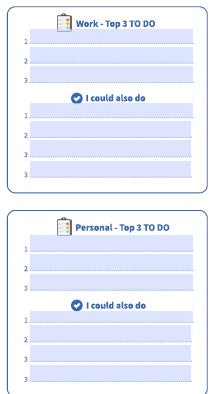 Daily Planner printable and PDF fillable with Work and Personal Task list and a new and unique Doodling Space