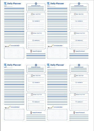 Daily Planner printable and PDF fillable with Work and Personal Task list and a new and unique Doodling Space