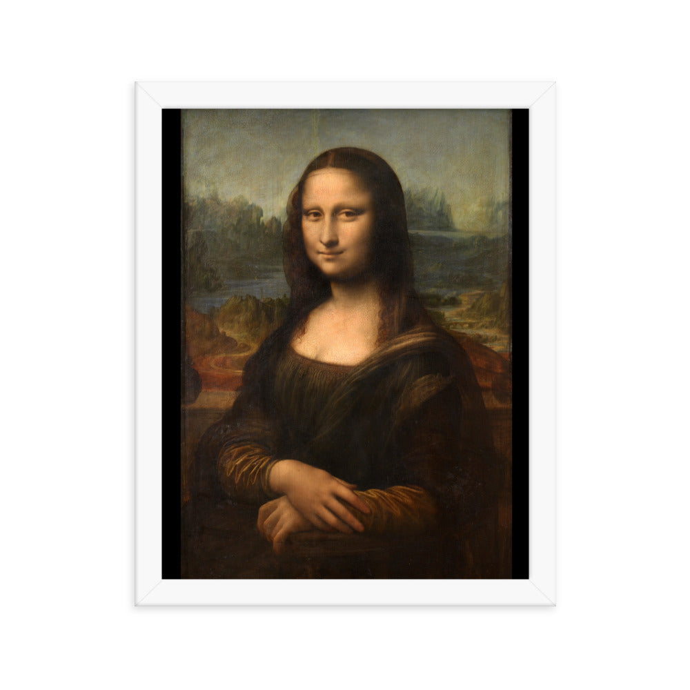 White/Black Framed Print Muse Mona Lisa Art Prints - Da Vinci Print Da Vinci Poster Mona Lisa Poster - House Art Prints, Room Art Prints, Office Art Prints, Living Room Art Prints