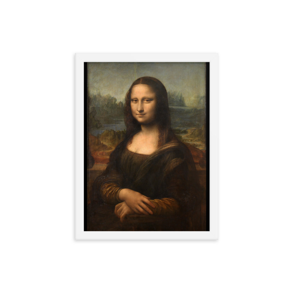 White/Black Framed Print Muse Mona Lisa Art Prints - Da Vinci Print Da Vinci Poster Mona Lisa Poster - House Art Prints, Room Art Prints, Office Art Prints, Living Room Art Prints