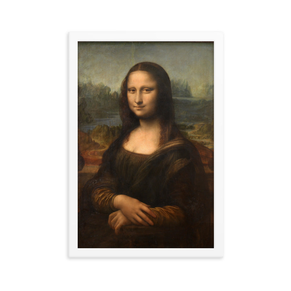 White/Black Framed Print Muse Mona Lisa Art Prints - Da Vinci Print Da Vinci Poster Mona Lisa Poster - House Art Prints, Room Art Prints, Office Art Prints, Living Room Art Prints