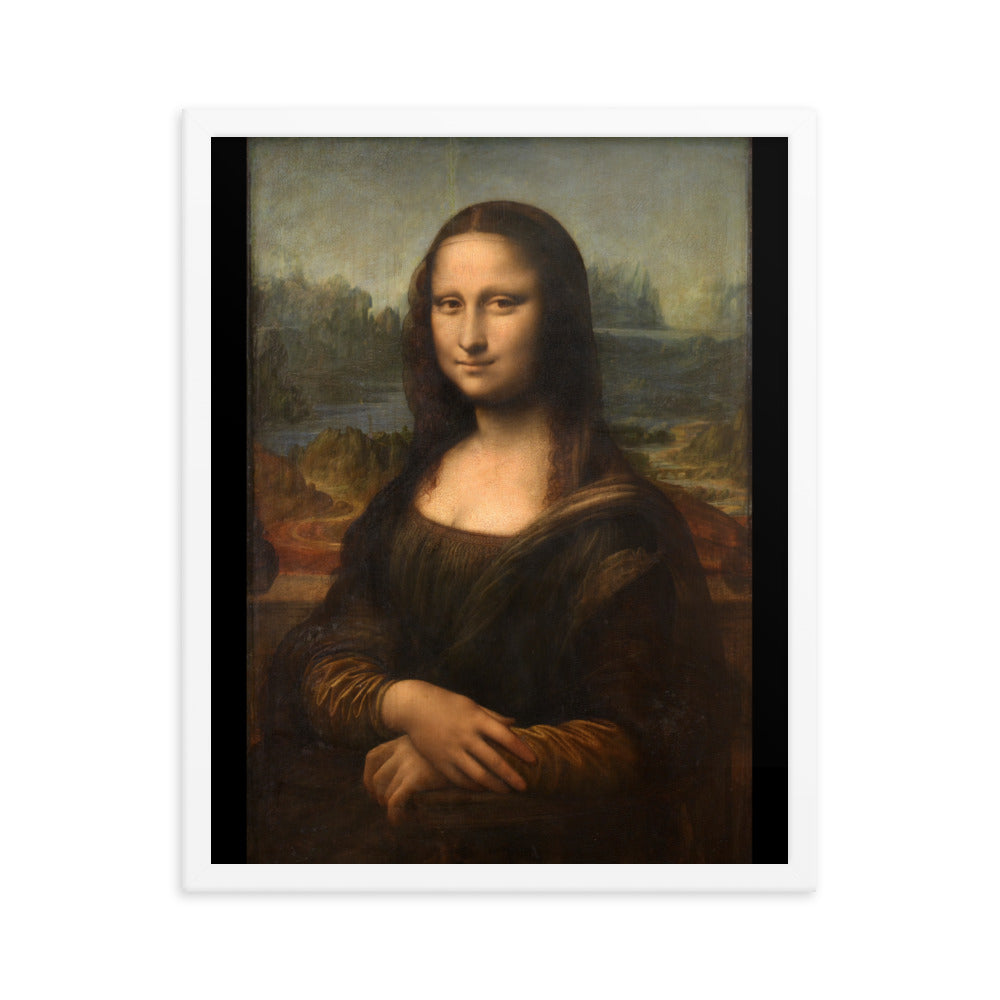 White/Black Framed Print Muse Mona Lisa Art Prints - Da Vinci Print Da Vinci Poster Mona Lisa Poster - House Art Prints, Room Art Prints, Office Art Prints, Living Room Art Prints