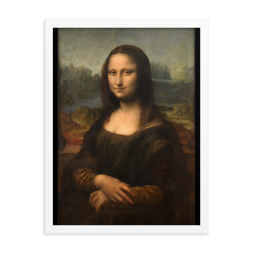 White/Black Framed Print Muse Mona Lisa Art Prints - Da Vinci Print Da Vinci Poster Mona Lisa Poster - House Art Prints, Room Art Prints, Office Art Prints, Living Room Art Prints